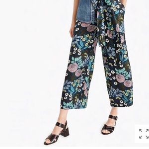 Abigail Borg for J Crew Wide-leg Silk Ankle Pant in Prairie Midnight